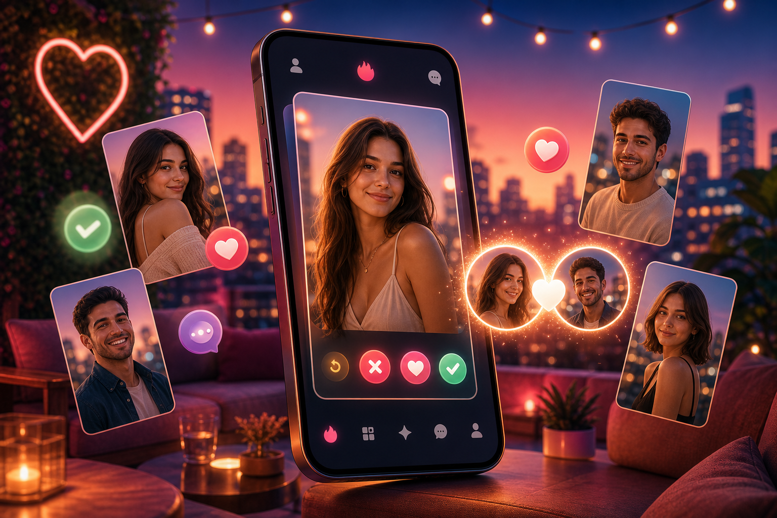 TanTan dating app profile cards and match preview